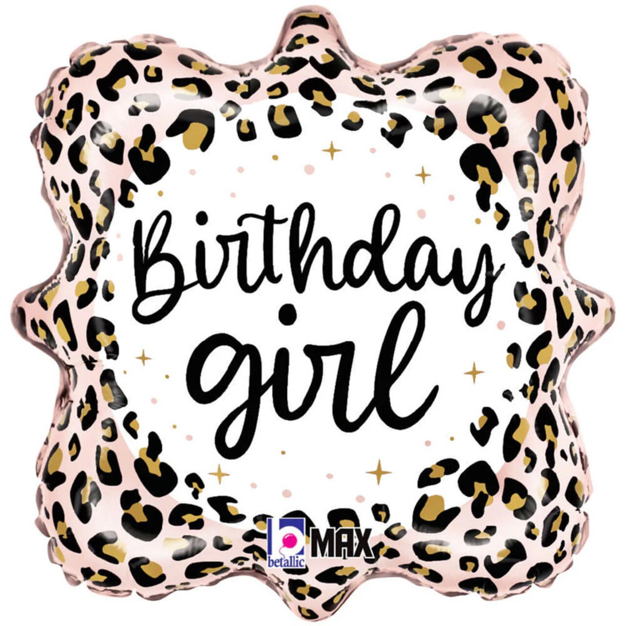 Betallic® Satin Leopard Birthday Girl Foil Mylar Balloon 18" Birthday Party Decor